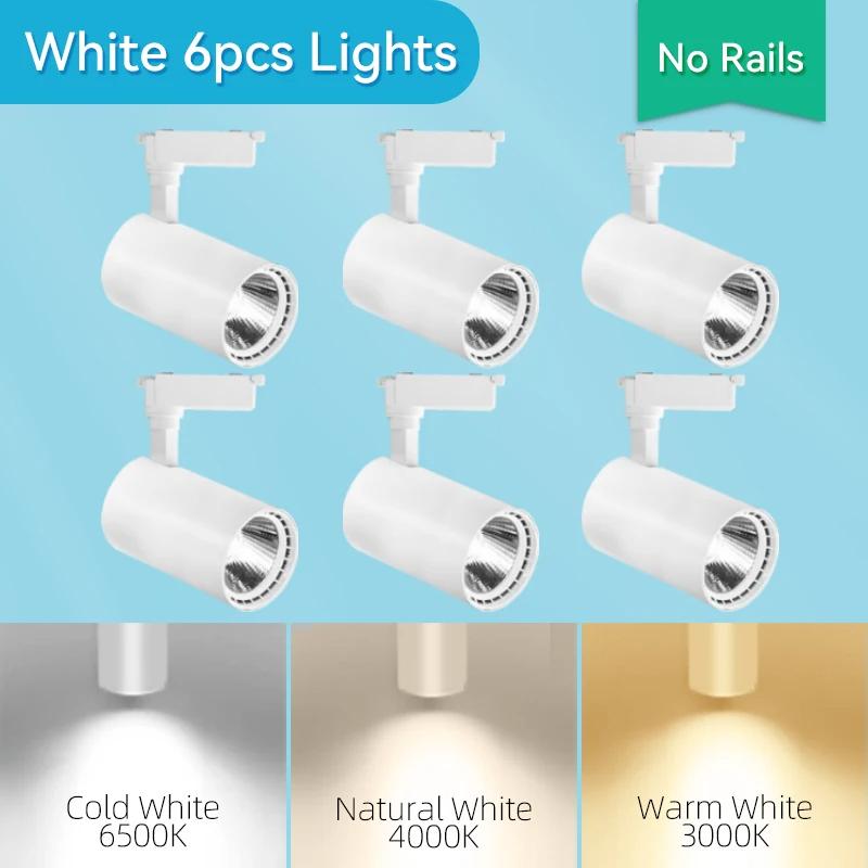 Spot Led Track Light 220V Ceiling Light COB Spotlight Rail Lamp Fixture for Living Room Clothing Store Full Set Track Lighting