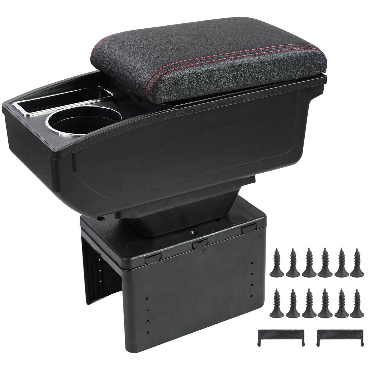 

seiyishi Подлокотник, Бокс консоли автомобиля, Подлокотник автомобиля, Подстаканник, Бокс для хранения в автомобиле, Раздвижной тип, чёрный