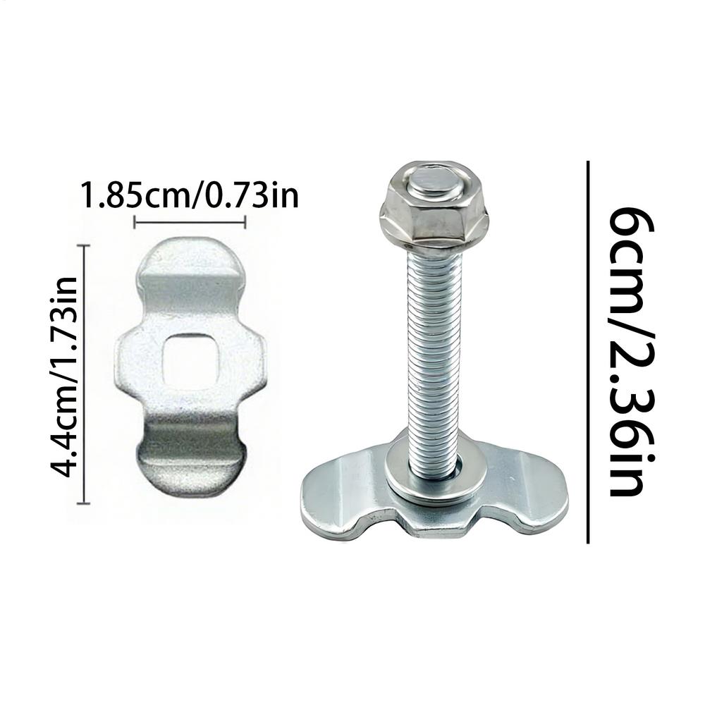 4PCS L-Track Stud Fitting, Threaded Double Lug Nut for Tie Down Straps, Cargo Control Hardware for Van Trailer Truck