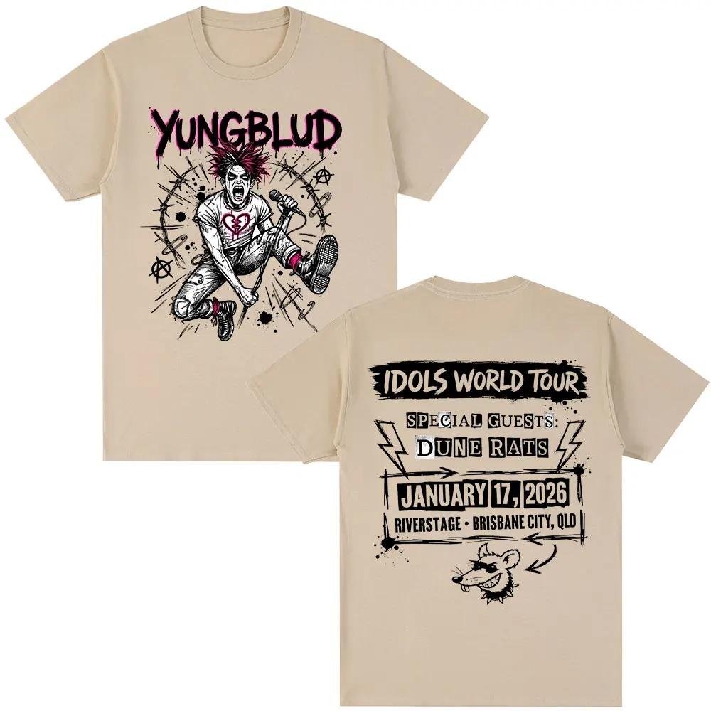

Yungblud IDOLS World Tour 2026 Merch TShirt Mens Fashion Short Sleeve TShirt 100 Cotton Casual Loose Women And Men Tshirt S