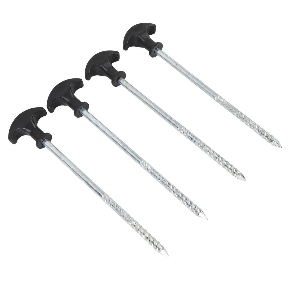 4 STÜCK Camping Zeltnägel Edelstahl T-förmig Einschraubbare Heringe Bodenanker für Outdoor Vordach