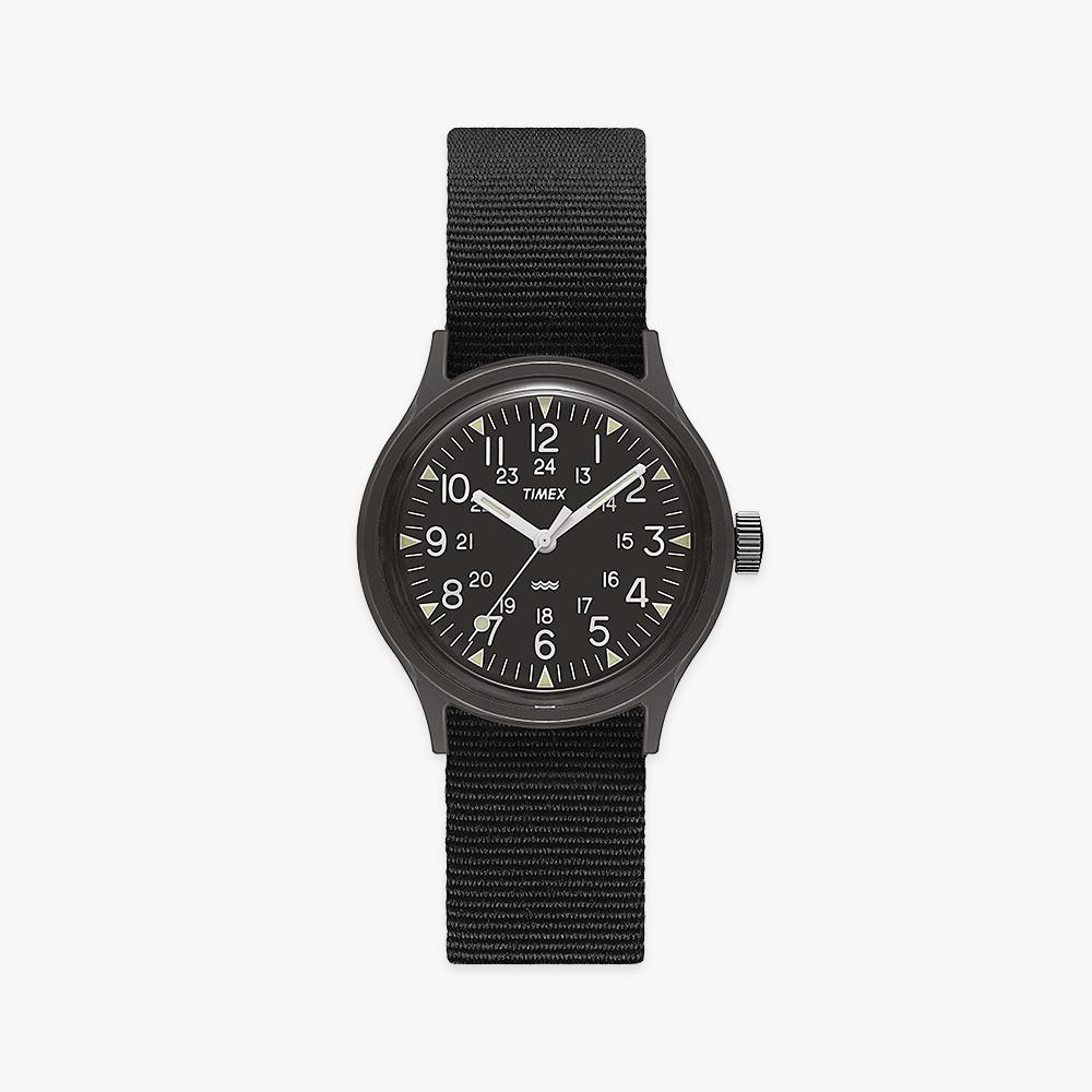 [Timex] MK1 Полностью Черные Военные Часы-Инструмент на Грогрене 36 мм TW2R13800