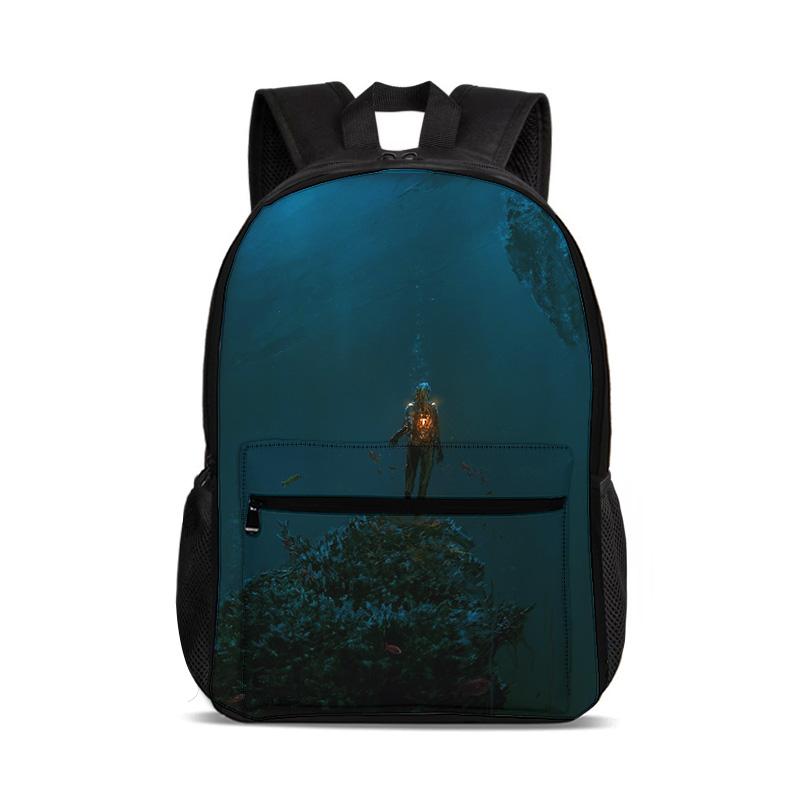 Underwater World Backpack Versatile Cartoon Large Capacity Outdoor Travel Mountaineering Boy and Girl School Birthday Best Gift