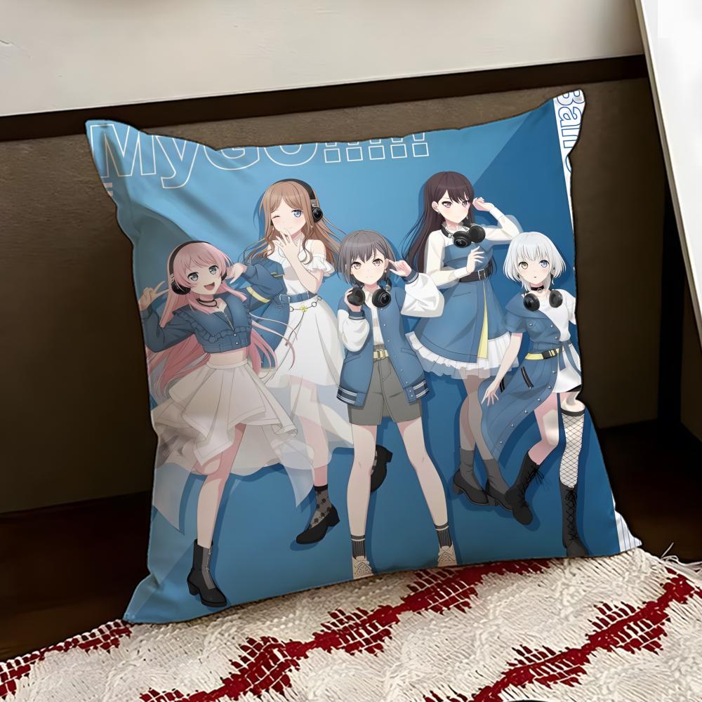 Anime BBanG DDream Its MyGO Cushion Cover Reversible Soft Durable Pillow Cover Home  Car MultiScene Use for Daily Comfort