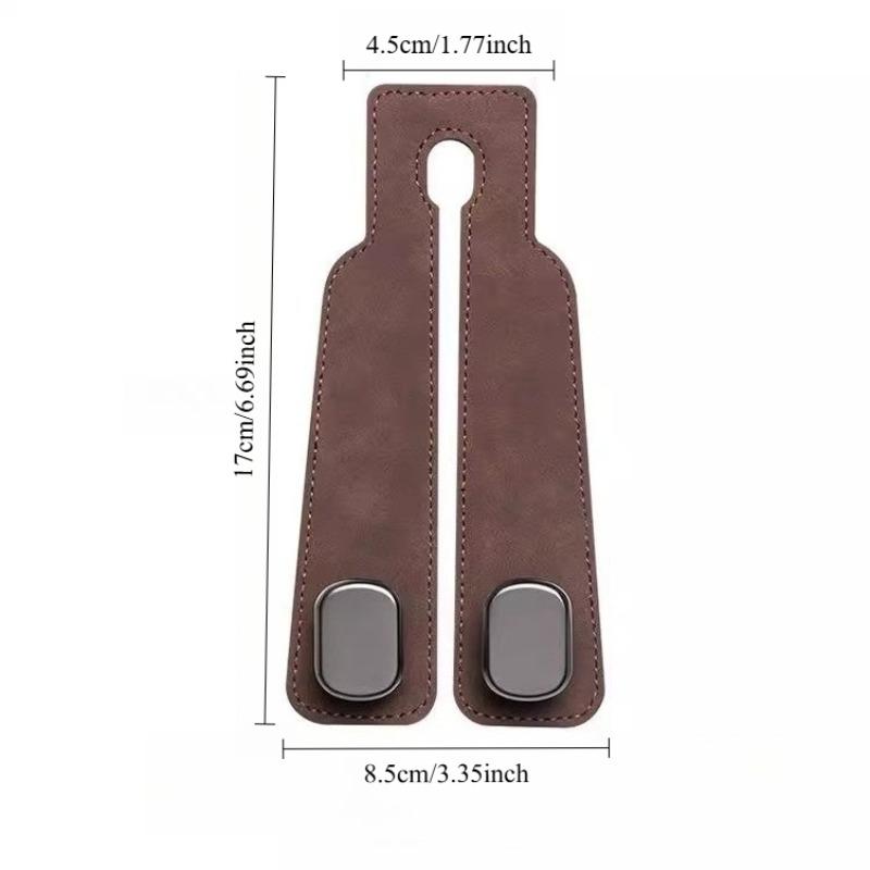 Car Seat Headrest Hooks Pu Leather Storage Organizer Hanger For Handbags Purses Coats Universal Fit Fridge Container Basket