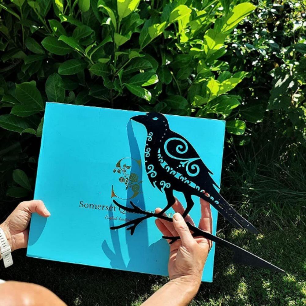 Corvo di Odino Muninn Uccello di Metallo Arte da Giardino - Decorazione da Giardino per Esterno, Cartelli da Giardino e Arte in Metallo per un Elegante Arredamento Esterno