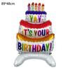 New Stand Cake Balloons Large Pink Blue Aluminum Film Balloon Happy Birthday Balloon Background Decoration