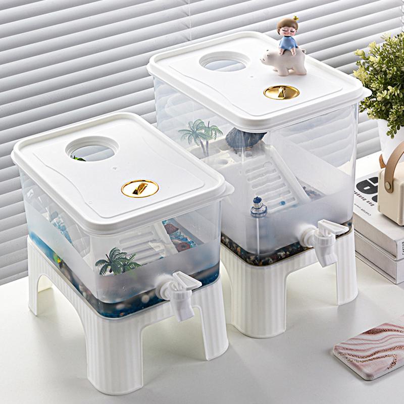 Plastic Transparency Turtle Tank House with Areas To Breed Feed Swim Bask Indoor Enclosure Water Turtles Cage Reptile Habitat