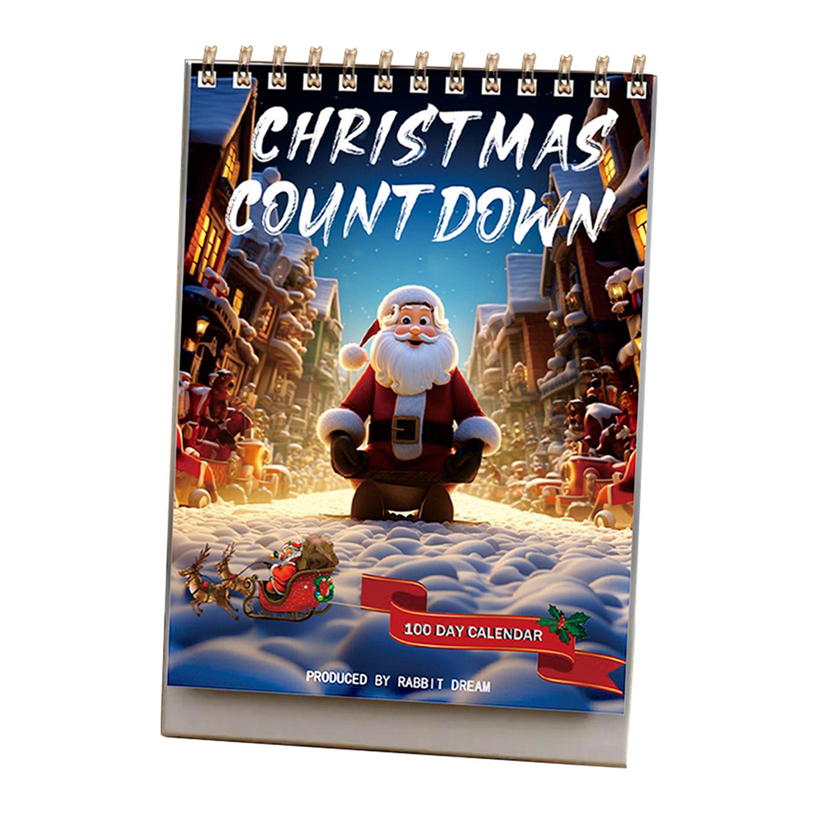 

100 дней до Рождества Календарь обратного отсчета Стильный праздничный декоративный Креативный рождественский адвент-календарь Планировщик для обучения as show