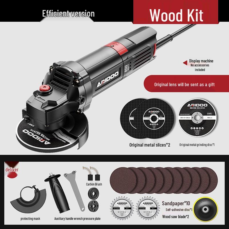 Deutscher Multifunktions-Winkelschleifer: Haushaltsschleifer, Polierer, Trennschleifer und Handschleifscheibe.