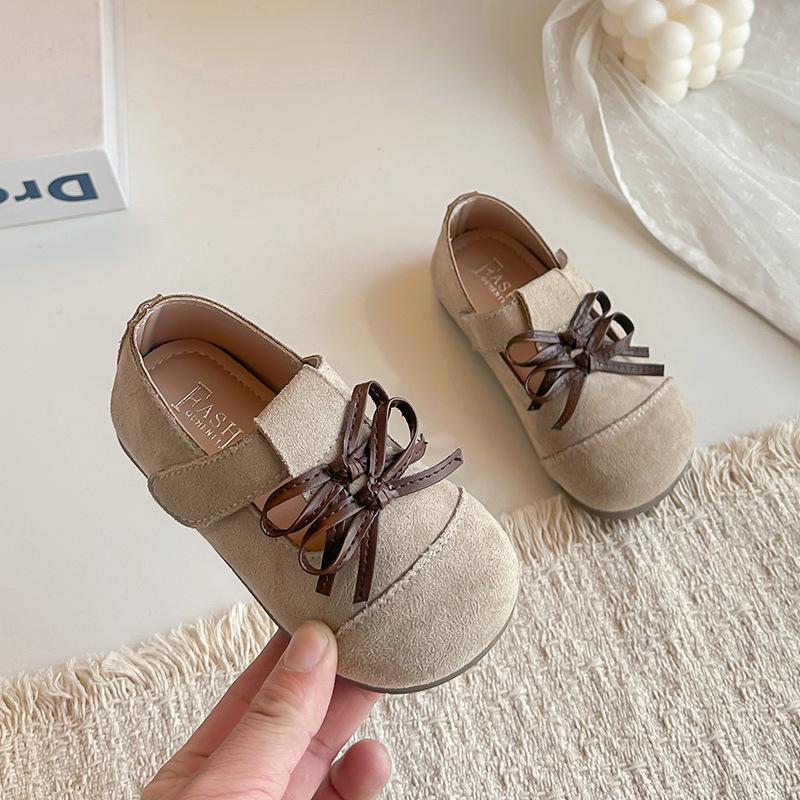 Children's Small, Medium, and Large Size Single shoes2026Spring and Summer Cute Double Bow Solid Color Shallow Princess Shoes for Girls