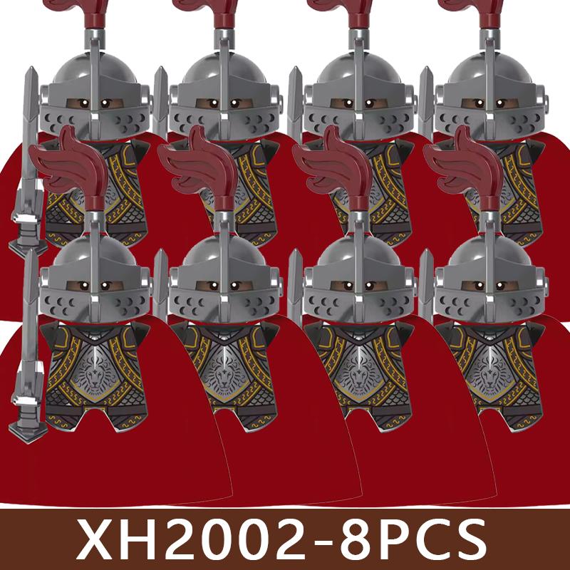 Medieval Roman Soldier Figures Building Blocks MIlitary Castle Warrior Hospital Templar Knight Flag Cloak Accessories Bricks Toy