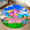 Regenboog Vlinder Eenhoorn Kitty Ronde Vloerkleed, Tapijt voor Woonkamer Slaapkamer Bank Speelkamer Decoratie, Antislip Vloermat