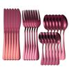 1010 Stainless Steel Western Cutlery Set: Thickened Knife, Fork, Spoon for Hotel & Home, Available In 4 or 24 Pieces