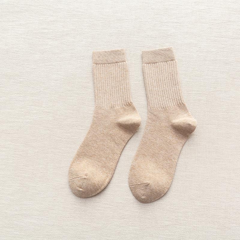 Socks Men'S Medium Tube Socks Spring And Autumn Men'S Socks Solid Color Cotton Socks Men'S Classic Sports And Leisure Business Socks Stockings