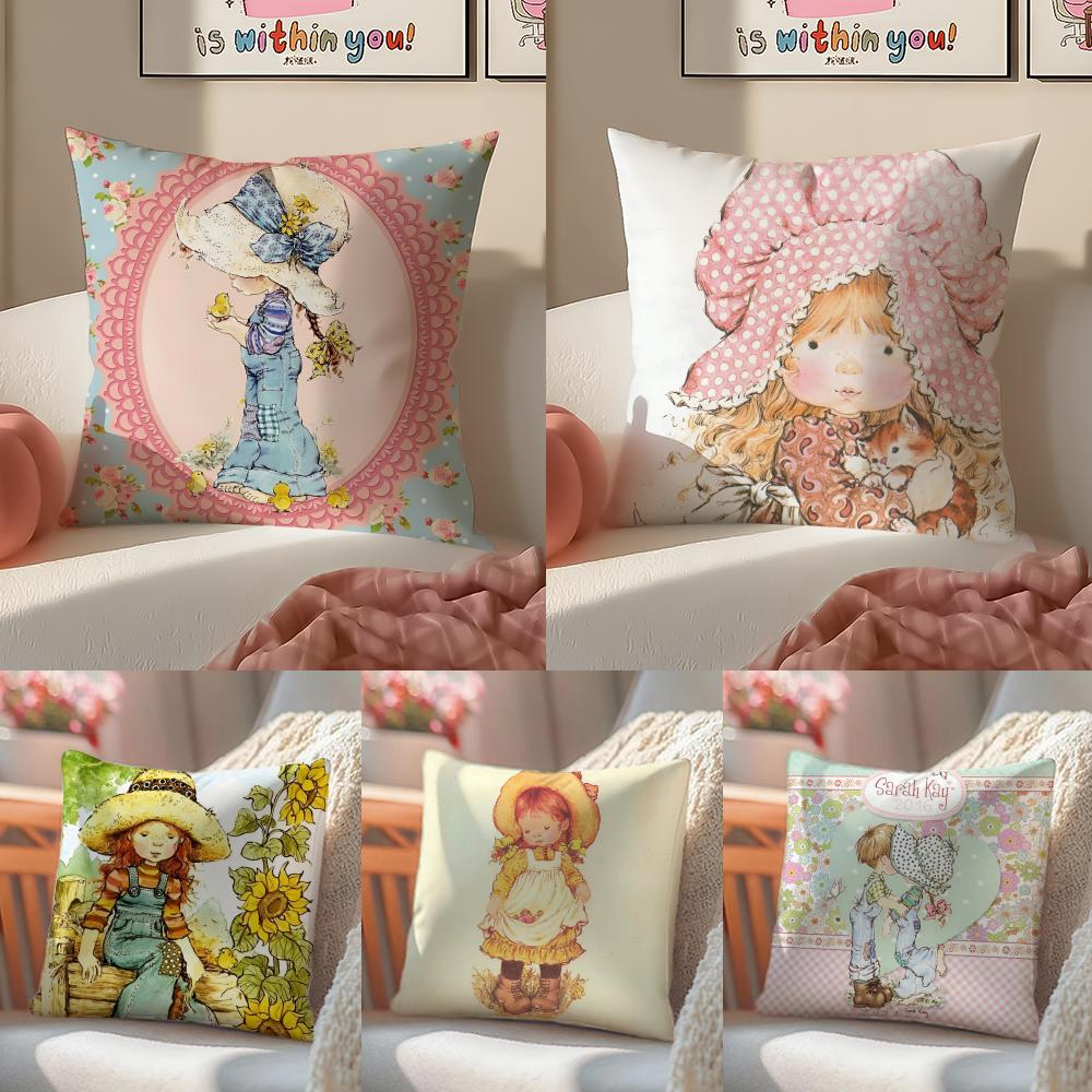 Sweet Anime Baby S-Sarah Kay Pillow Case Sofa Living Room Bedroom Headboard Backrest Cushion Square Cushion