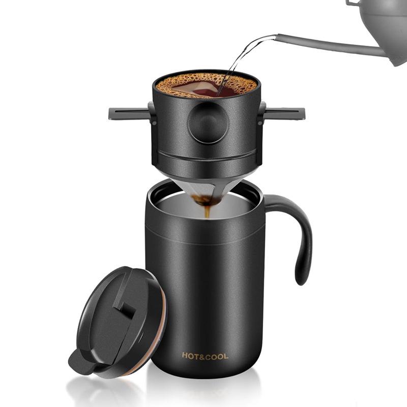 Portable Stainless Steel Insulated Drip Coffee Travel Mug Set