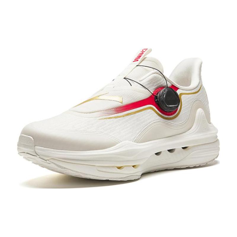 Anta Champion All-Weather Series Cushioning Wear-Resistant Low-Top Running Shoes Men's White Red Sneakers 112345508A-1
