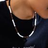 IngeSight.Z Handgefertigter Natürlicher Surfer Choker Halskette für Männer Vintage Braune Holzperlen Halskette Stammes Schmuck Geschenk