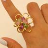 Retro Geometric Hollow Flower Earrings for Women