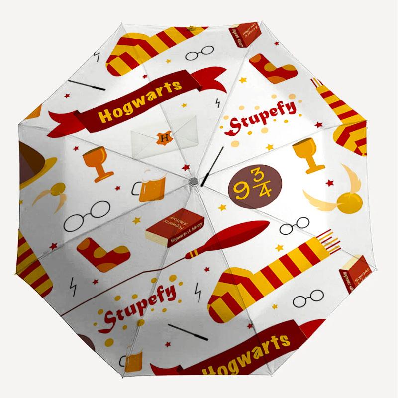 1PC Hogwarts Stupefy Umbrella-8-Rib Reinforced, Automatic Open, Lightweight & Durable, Cute Fashion Accessory for Outdoor, D2621