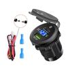 Car Charger PD QC3.0 Socket with Voltage Meter Quick Charge 3.0 Socket Power Outlet for 12V/24V Motorcycle Truck Boat RV Parts