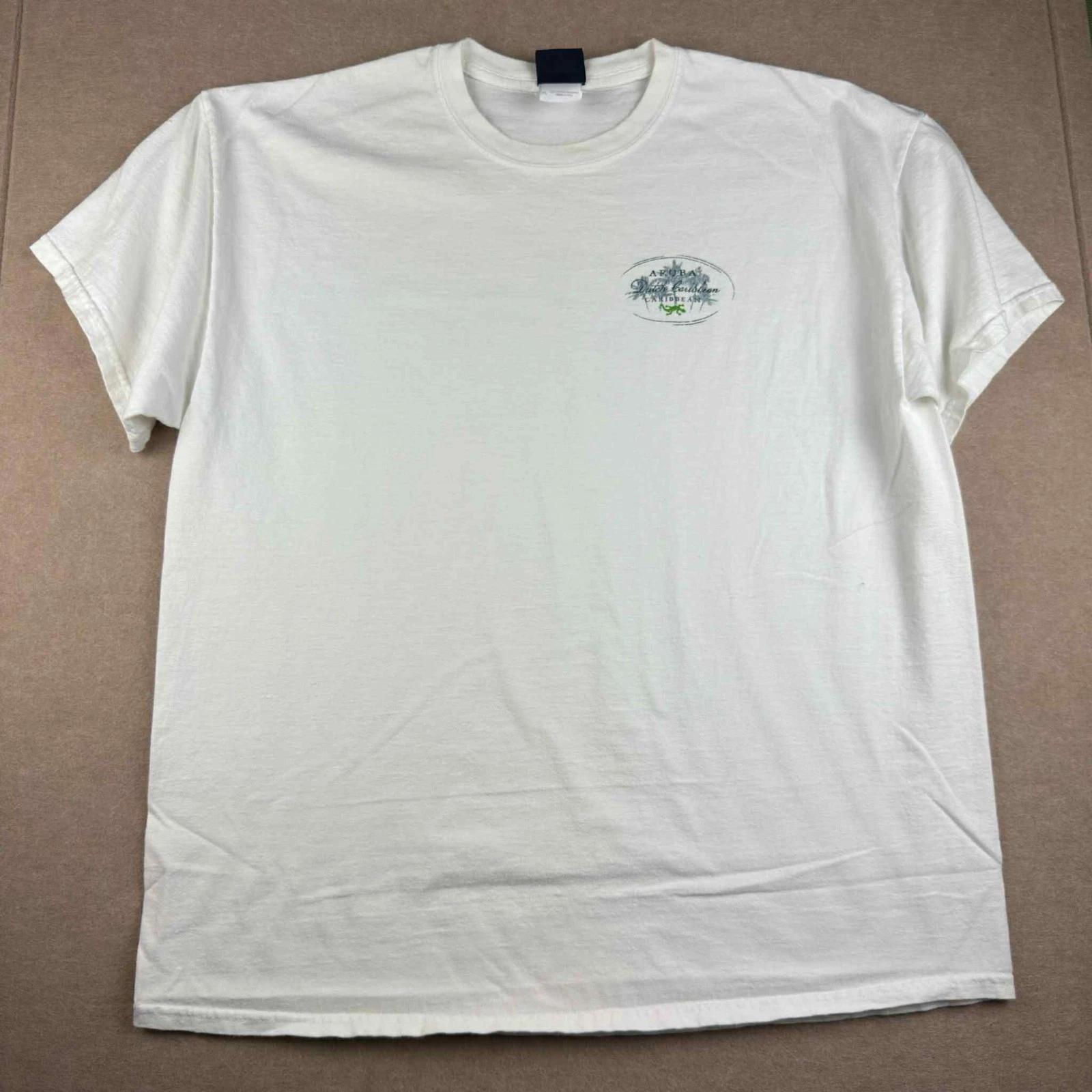 Blue 84 T-Shirt Men’s XL White Aruba Dutch Caribbean Vacation Tourist Tee 4XL