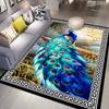 Peacock 3D Printing Carpet Living Room Coffee Table Floor Mat Bedroom Bedside Mats Corridor Anti-slip Decorative Rug Floor Mat