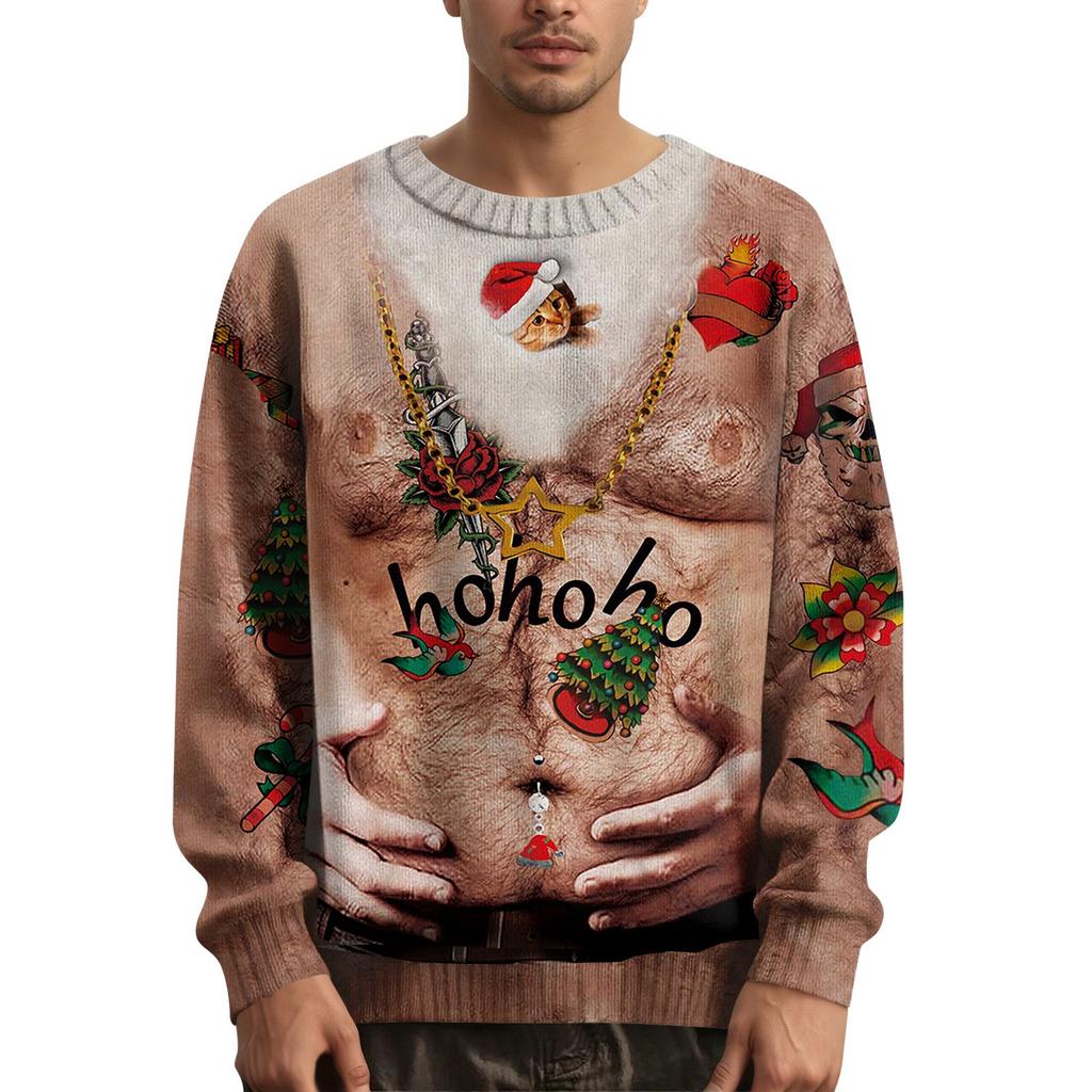 Men's Christmas  Printed Collar Sweater