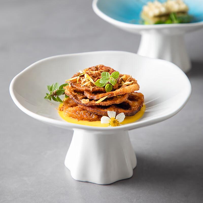 Zen-Inspired Ceramic High-Footed Serving Plate