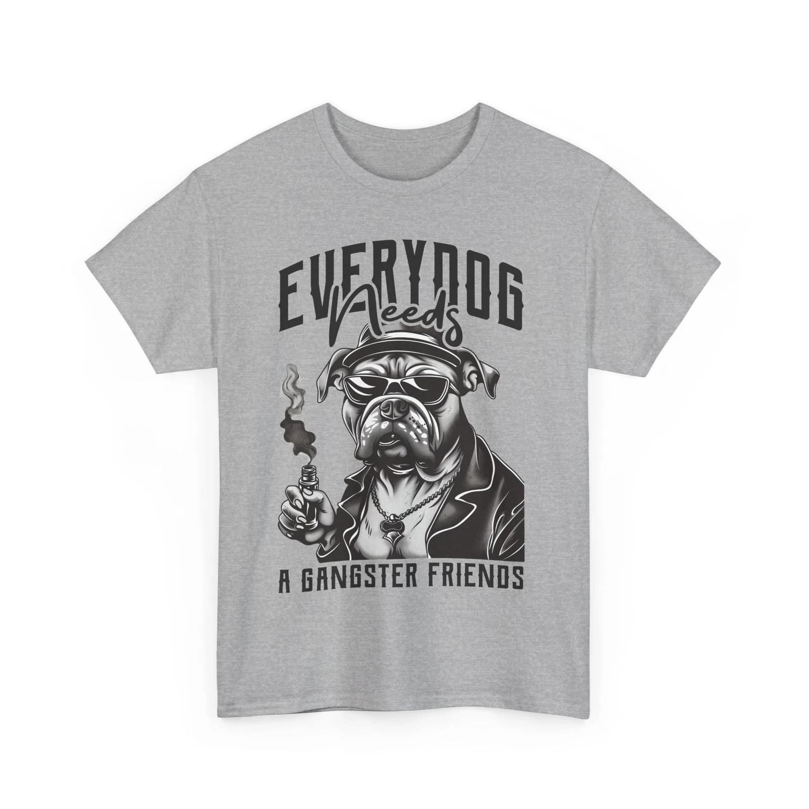 

Everydog needs a gangste friends T-Shirt – Cute Puppy Paw Print Tee | Dog Shirt XL