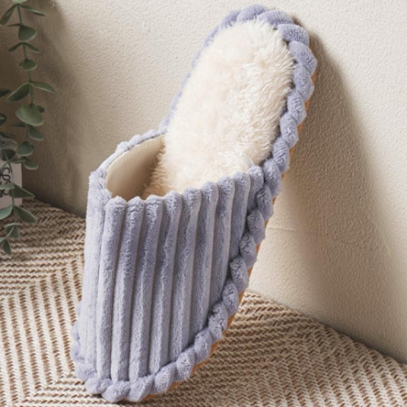 Daiso Thick Corduroy Label Living Room Shoes 230 250 Mm Purple