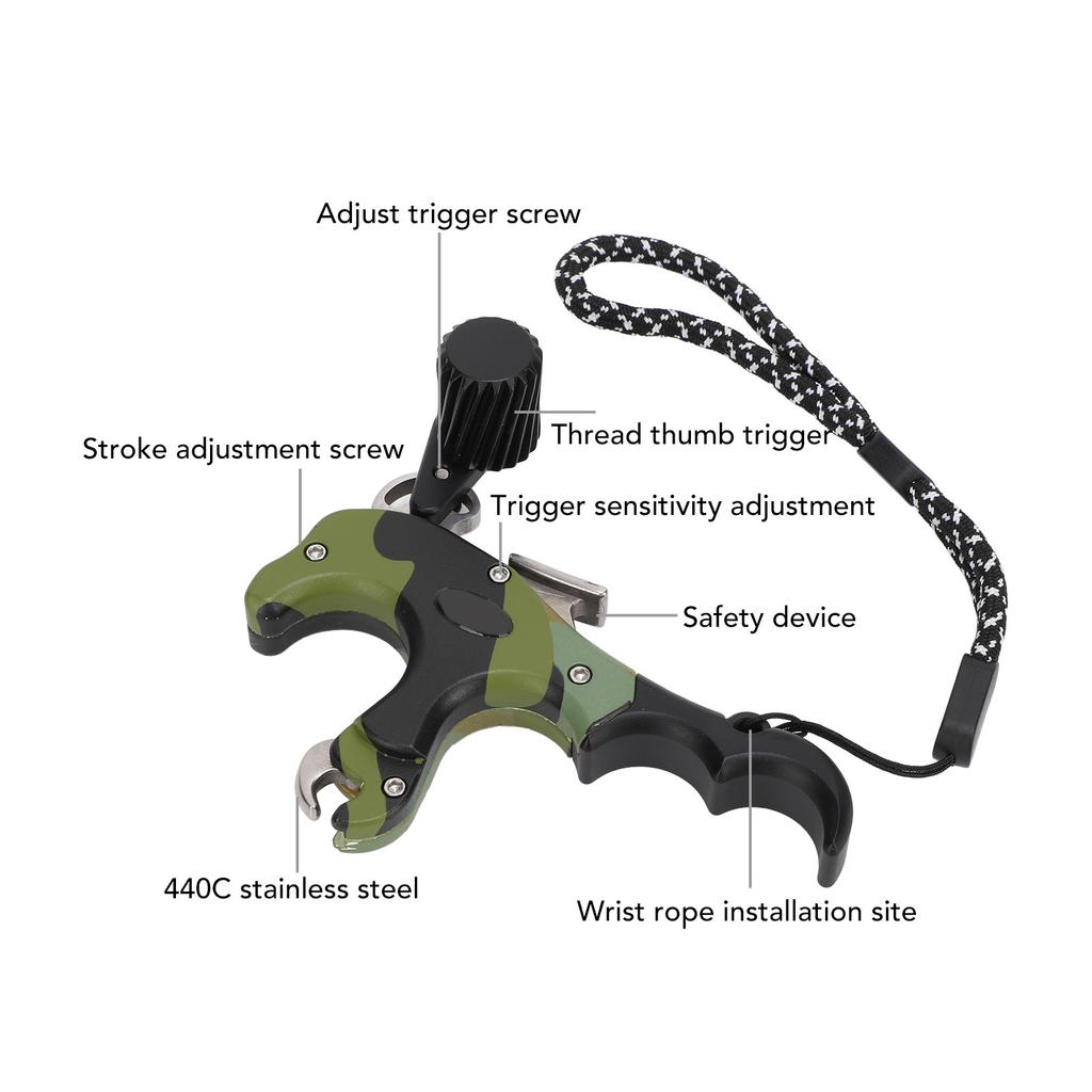 Bogenrelease 3 und 4 Fingerumschaltbar Einstellbare Triggerempfindlichkeit Bogenschießen Release-Hilfe für Compoundbogen