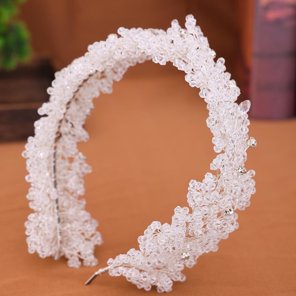 Opaski z koralików kryształowych Opaski ślubne Akcesoria do włosów Luksusowe Srebrne Ciężkie Opaski Akcesoria do sukni ślubnej