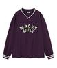 Wacky Willy Typographic Synthetic Fiber Long Sleeve T-Shirt Purple
