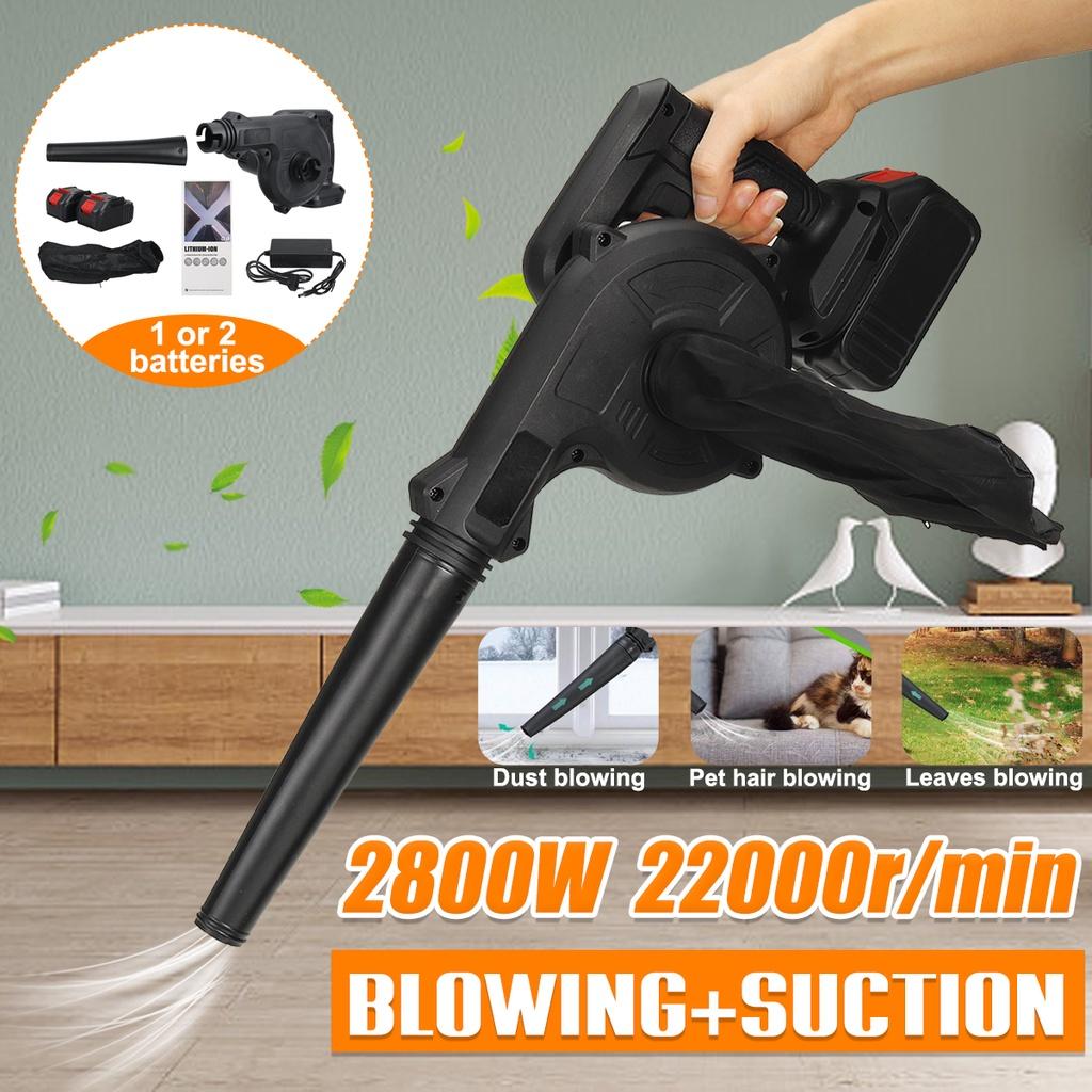 2 In 1 2800W Cordless Electric Air Blower Vacuum Cleannig Blower Blowing & Suction Leaf Dust Collector for Makita 18V Battery