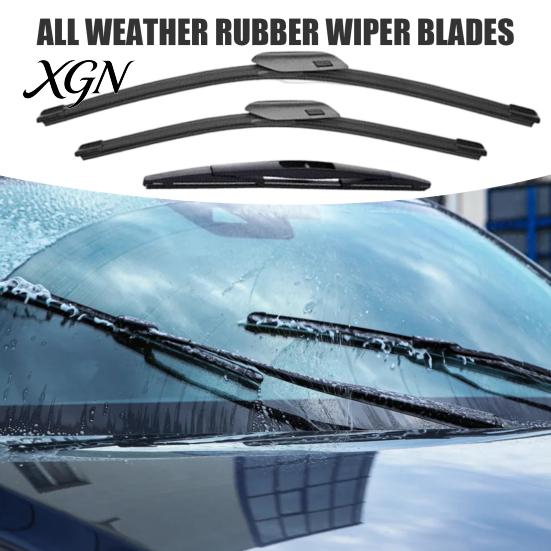 Durable Natural Rubber Wipers 3Pcs/Set Beam Wiper Blades for Chery Tiggo 8 Plus Pro All Weather Performance MAX 2020-2024, 23"+18"+9" Front