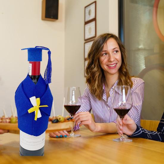 

Yousheng 2 шт./комплект фетровый выпускной винный пиджак колпачок для бутылки винный пиджак чехлы для бутылок набор головных уборов с мини-кисточками украшения для вечеринки в честь доктора