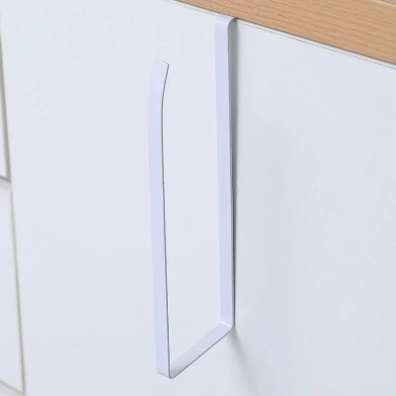 Door Cabinet Hanging Paper Towel Rack Free Punching Wrought Iron Cabinet Partition Layer Storage Rack Roll Holder