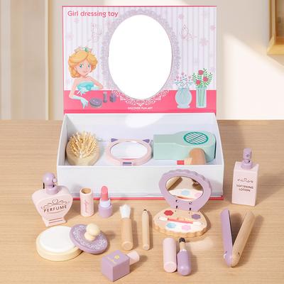 Simulated Dresser Children's Play House Toys Girls Simulated Makeup Puzzle Early Education Wooden Princess Set