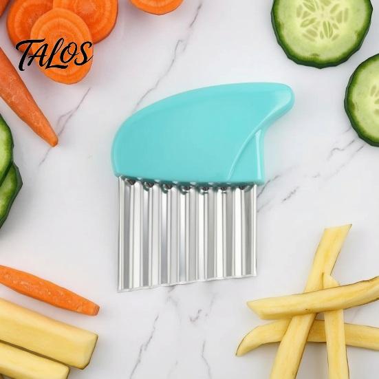 Kitchen Gadget for Vegetables Stainless Steel Potato Cutter, Wavy Blade French Fry Slicer, Manual Durable Food Slicer Tool Energy Saving Chopper