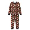Set de pijama din flanelă cu imprimeu de Crăciun coordonat pentru familie, cu bluză cu mânecă lungă și pantaloni