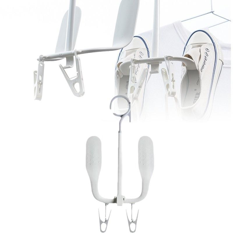 Windproof Hanging Shoe Rack For Balcony Adjustable Rotating Plastic Hanger