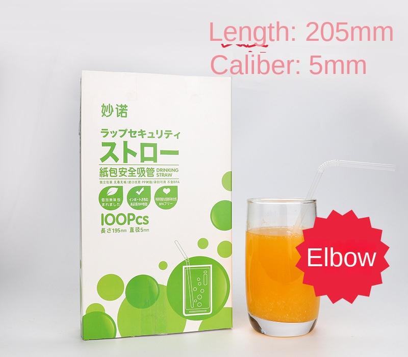Disposable Straw, Bendable, Independent Packaging, Flat Mouth Straw, Spot Wholesale, Food Grade Plastic, PP Transparent Straw