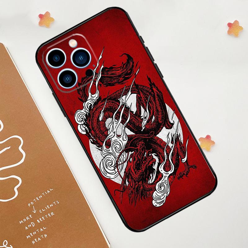 Chinese Style Crane Dragon Phone Case For iPhone 17 Pro Max 14 13 12 11 15 16 Pro Max Mini 16 Plus 16e 17 Air Funda