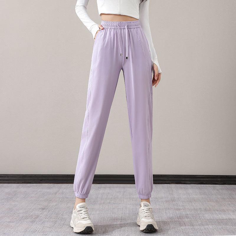 

Женский быстросохнущий беговой комплект 2024: Летний солнцезащитный фитнес-костюм с повседневными брюками для утренних походов S (Refer to Bust, Waist)