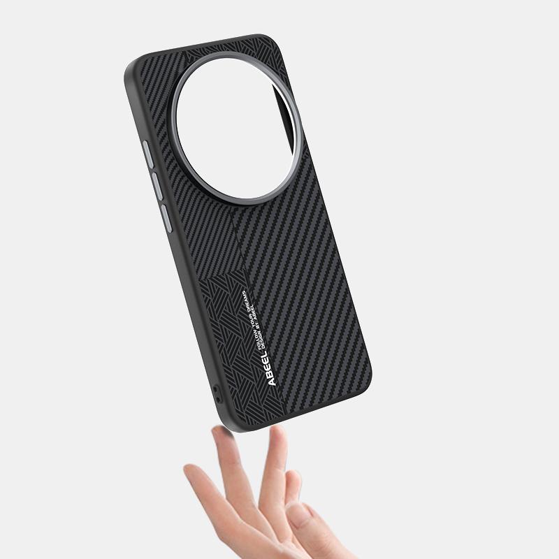 Ecology Kožené Pouzdro Pro Xiaomi 15 Ultra Uhlíkové Vlákno Tenké Nárazuvzdorné Magsafe Magnetické Pádový Test Kovový Grip na Čočky Kryt