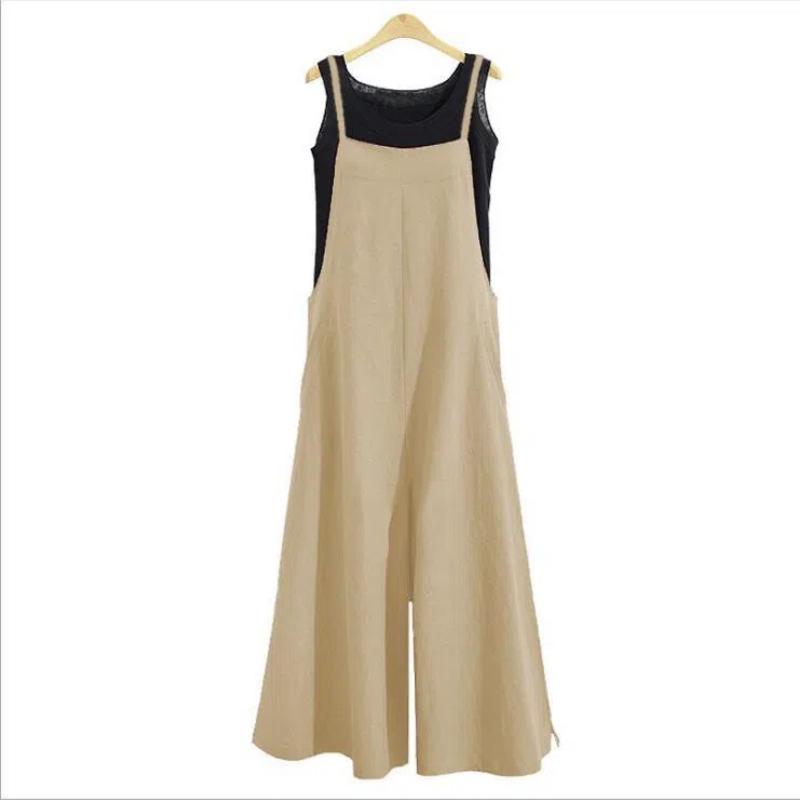 Women's Olive Green Casual Sleeveless Jumpsuit - Off-Shoulder Wide-Leg Romper with Pockets Solid Color Jumpsuit