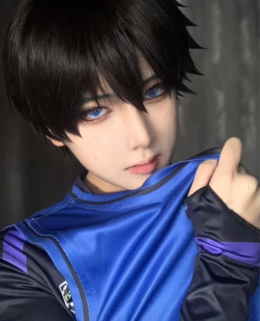Blue Lock Cosplay Kiyo Yoichi Cosplay Kostým s Kiyo Yoichi Fotbalový Tréninkový Tým Isagi První Číslo Dresu Blue Lock Hodnost 299 Budova Modrá Paruka