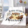 2026 New Arrivals Otterly Positive Otter Design Flannel Blanket Super Soft & Warm AllSeason Bedspread, Machine Washable Cozy Throw for Couch, Bed, Tra